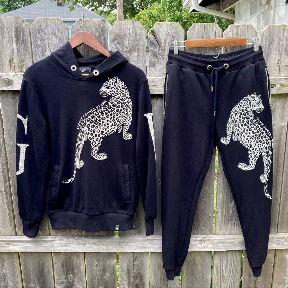 Avenue George V Paris Tracksuit 2 Piece Leopard Small (L)